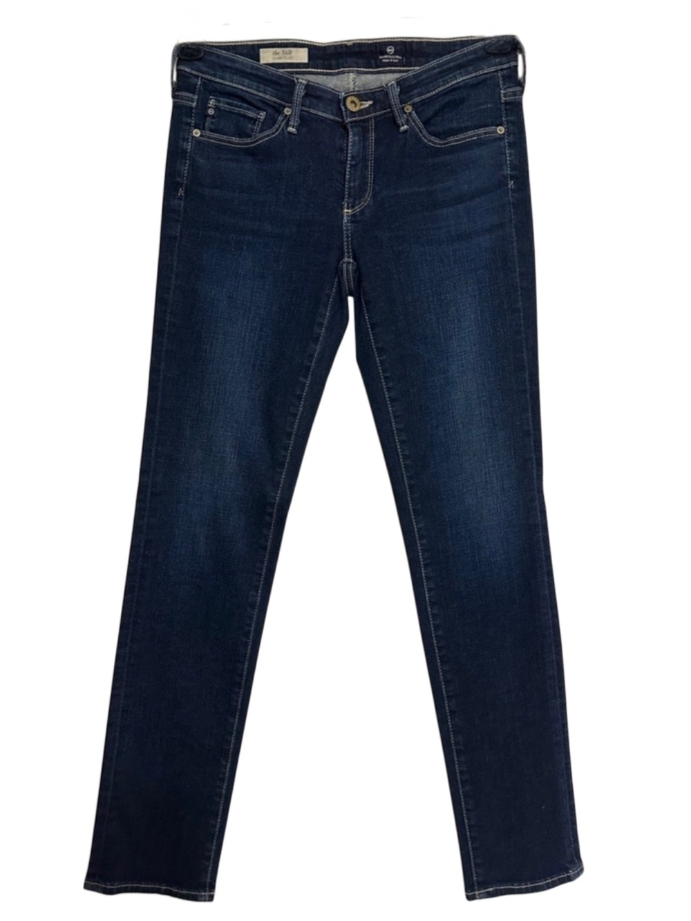 AG The Stilt Cigarette Leg Jeans Size 26R Dark Wash Made USA 28x30 Low Rise